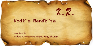Koós Renáta névjegykártya