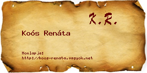 Koós Renáta névjegykártya